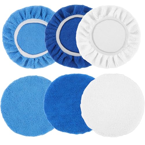 Oruola 6 Teilige Polierhaube Set,Polieraufsatz für Auto-Poliermaschine, Polierpads aus Mikrofaser,Polierhauben für Autolackpflege und Möbelpolitur,11.5-17.5 cm,Mehrfarbig von oruola