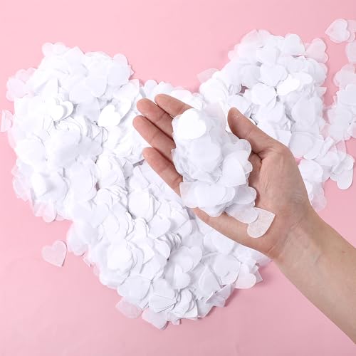 Oruola 8000 Stück Konfetti Weiß,Konfetti Hochzeit Weiß,Konfettis Biologisch Abbaubar,Hochzeitskonfetti für Jahrestag,Geburtstag,Abschlussfeier,Hochzeit,Brautparty und Babyparty Dekorationen von oruola