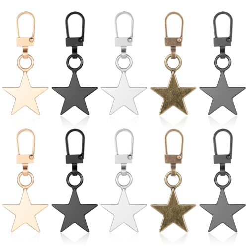 Oruola Dekorative Reißverschlussschieber, Stern-Reißverschluss, Metall-Stern-Reißverschluss, Ersatz für Gepäck, Rucksäcke, Geldbörsen, Jacken, Handtaschen, Schlüsselanhänger, Basteln von oruola
