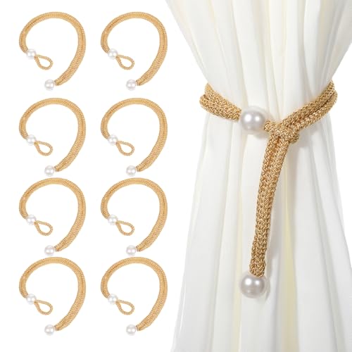 Oruola Raffhalter für Vorhänge, verstellbare goldene Raffhalter mit Perlenvorhangschnalle, Kordelhalter, einfacher Stil, dekorative Vorhang-Raffhalter für Zuhause, Hotel, Büro, Fenster, Vorhänge, 8 Oruola Raffhalter für Vorhänge, verstellbare goldene Raffhalter mit Perlenvorhangschnalle, Kordelhalter, einfacher Stil, dekorative Vorhang-Raffhalter für Zuhause, Hotel, Büro, Fenster, Vorhänge, 8 von oruola