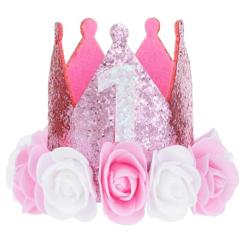 oruola Hut für den ersten Geburtstag, 1. Geburtstag, Dekoration, Mädchen, Roségold, Glitzer, Geburtstagsparty-Hut, Prinzessinnen-Tiara, Geburtstagszubehör für Party-Requisiten oruola Hut für den ersten Geburtstag, 1. Geburtstag, Dekoration, Mädchen, Roségold, Glitzer, Geburtstagsparty-Hut, Prinzessinnen-Tiara, Geburtstagszubehör für Party-Requisiten von oruola