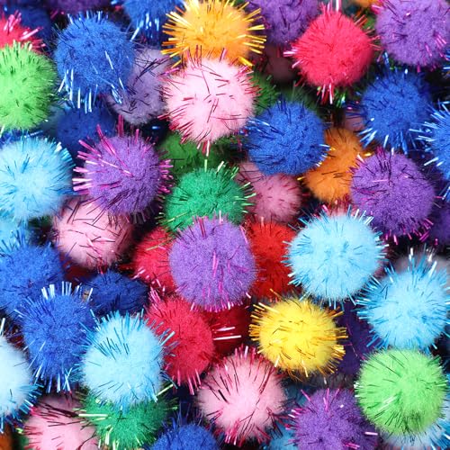Oruola 200 Stück Pompons zum Basteln,1,5 cm Bastel-Pompoms,Mehrfarbig Pompoms für Kunsthandwerk, Weiche Katzenspielzeugbälle mit Lametta-Flaum für den Innenbereich,Flauschige Glitzernde Pompoms Oruola 200 Stück Pompons zum Basteln,1,5 cm Bastel-Pompoms,Mehrfarbig Pompoms für Kunsthandwerk, Weiche Katzenspielzeugbälle mit Lametta-Flaum für den Innenbereich,Flauschige Glitzernde Pompoms von oruola