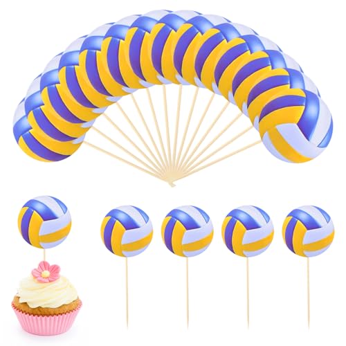 oruola Tortenaufsätze, Volleyball-Thema, personalisierbar, Cupcake-Topper für Babyparty, Valentinstag, Geburtstag, Party, 48 Stück oruola Tortenaufsätze, Volleyball-Thema, personalisierbar, Cupcake-Topper für Babyparty, Valentinstag, Geburtstag, Party, 48 Stück von oruola