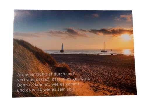 DEICHliebe Maritime Grußkarten-Set, 10 Doppelkarten mit Umschlag, 12,5 x 17,5 cm, Geburtstag/Danke/Trauer/Neutral, 300g Papier, Mehrfarbig (Neutral) von osters muschel-sammler-shop