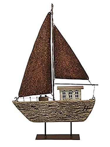maritime Holz Serie Shabby ┼ Deko - Nautic ┼ WAL - Walbild - Walflosse ┼ Holz-Segelboot mit Metallsegeln ┼ exklusive Artikel (Schiff/Boot) von osters muschel-sammler-shop