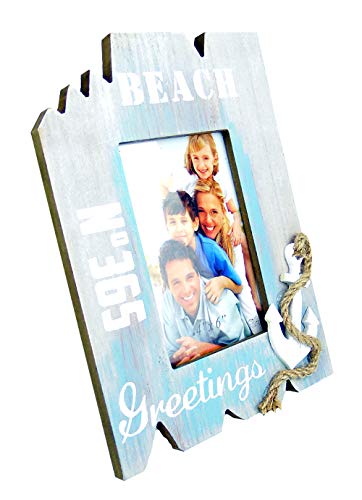 maritime Holz Serie grau-weiss ┼ Schiff/Segler ┼ Leuchtturm ┼ Rettungsring ┼ Bilderrahmen ┼ Deko - Nautic (Fotorahmen Beach 26x19x2,5cm) von osters muschel-sammler-shop