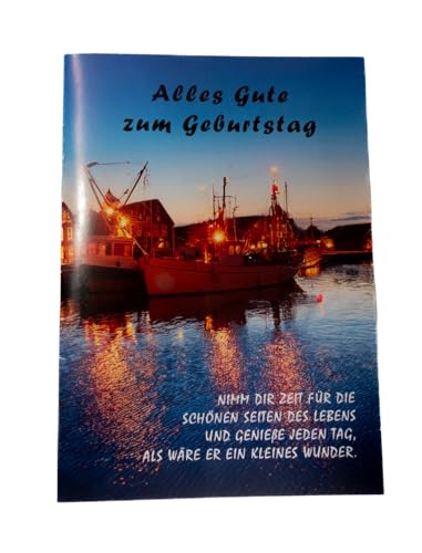 osters muschel-sammler-shop DEICHliebe Maritime Grußkarten-Set, 10 Doppelkarten mit Umschlag, 12,5 x 17,5 cm, Geburtstag/Danke/Trauer/Neutral, 300g Papier, Mehrfarbig (Geburtstag 1) von osters muschel-sammler-shop