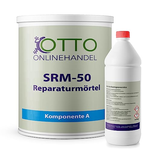 otto-online-handel 2K Reparatur-Mörtel 1kg I Fugenmörtel-Set aus Epoxidharz mit Härter I Für innen & aussen I Spachtelmasse aus Giessharz für Beton, Holz, Estrich, Metall, Fliesen von otto-online-handel