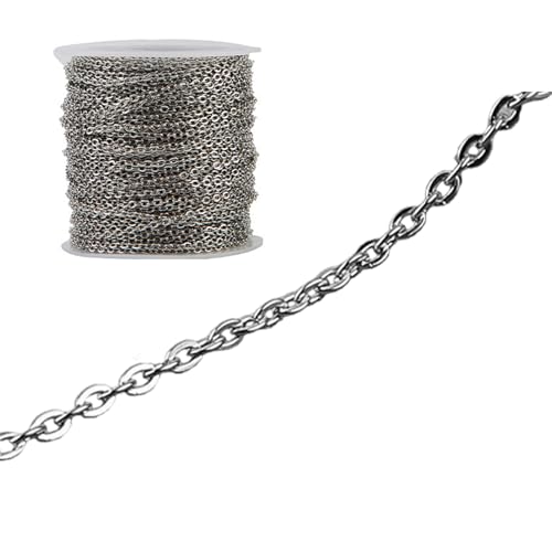 oueyfer 18 m lange DIY-Halsketten, 0,25–1 mm, Kette zur Schmuckherstellung, DIY-Halsketten, Ohrringe, Keichain-Anhänger, Kettenhandwerk von oueyfer