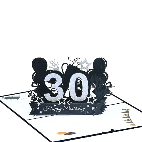 oueyfer 3D Zahlen Feiertags Geburtstags Grußkarte Faltbare Grußkarte Festival Feiertags Papierkarten Für Geburtstagsversorgung Party Einladungskarte von oueyfer