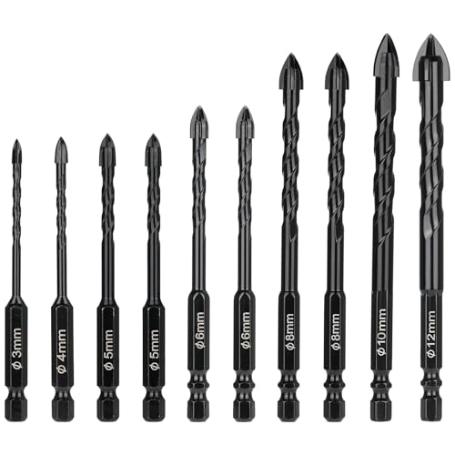 OUMUIK fliesenbohrer set,Steinbohrer-Set, Glasbohrer in sieben Größen, 3–12 mm, insgesamt 10 Hartmetall-Bohrer om OUMUIK fliesenbohrer set,Steinbohrer-Set, Glasbohrer in sieben Größen, 3–12 mm, insgesamt 10 Hartmetall-Bohrer om von oumuik
