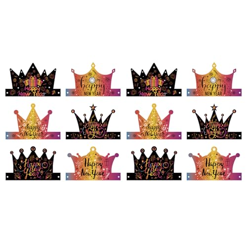 our fave 12 x Partyhüte mit Aufschrift "Happy New Year", bunte Papierhüte für Silvester, Party-Dekorationen, Festivals, Feiern, Fotografien our fave 12 x Partyhüte mit Aufschrift "Happy New Year", bunte Papierhüte für Silvester, Party-Dekorationen, Festivals, Feiern, Fotografien von our fave