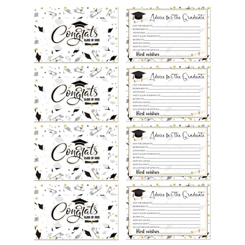 our fave 8 Stück Grußkarten zum Schulabschluss, elegantes Design für Absolventen, mit Umschlägen und benutzerfreundlichem Papier von our fave