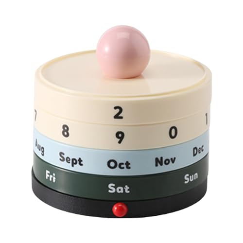 our fave Kreativer drehbarer ewiger Kalender, Ornament, Schreibtisch, Datum, Woche, Monat, einzigartiges Design, Heim-, Bürodekoration von our fave