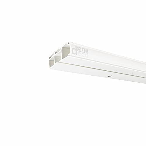ourdeco® Vorhangschiene, Gardinenschiene weiß, 240 cm, 1-läufig (2x 120 cm inkl. Verbinder) von ourdeco