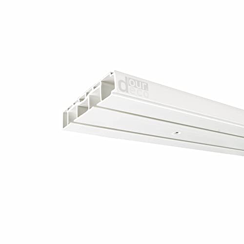 ourdeco® Vorhangschiene, Gardinenschiene weiß, 240 cm, 2-läufig (2x 120 cm inkl. Verbinder) von ourdeco