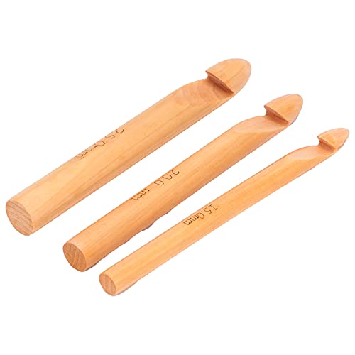 Bambushäkchen Hakenhandgefertigte Stricknadelngarnfahrzeuge 20 cm/7,9 Zoll große Häkelhaken (Gebleichtes weiß) von outdoorm