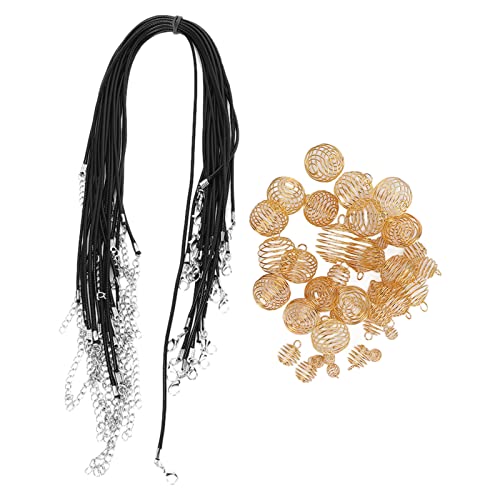 Legierung Frühlingsball Haar Dreadlocks Perlen PU Cowide Seil DIY Halskette Accessoires für Partys Mode Shows (Gold) von outdoorm
