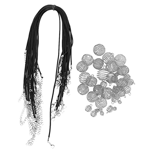 Legierung Frühlingsball Haar Dreadlocks Perlen PU Cowide Seil DIY Halskette Accessoires für Partys Mode Shows (Silber) von outdoorm