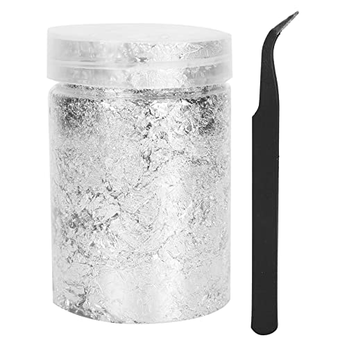 Nagelkunst DIY Gold Flocken glänzende Silberfolie Glitter Dekoration Maniküre Werkzeug Silber Aluminium 10g von outdoorm