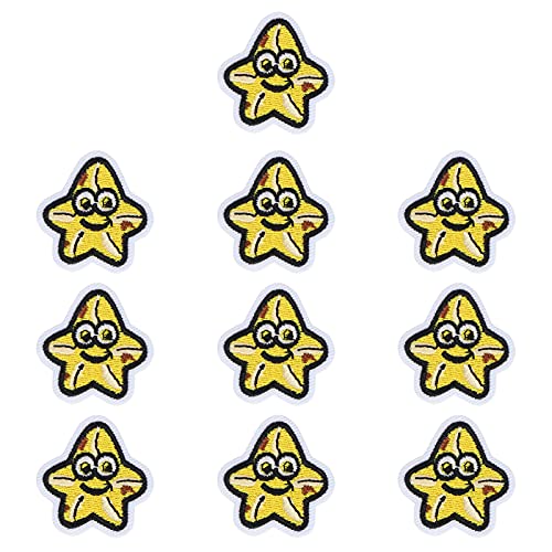 Stoffaufkleber süßer lebendiger Seestarfish Tintenflecken Flecken Kleidung Schals Schuhe Hüte Accessoires Diy Tierkleber Patch Kleidung Ihnliche Nähte gebügelte Jacken Jeans (Seestuchstofffleck) von outdoorm