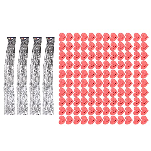 outdoorm Herzförmige Ornamente Aluminiumfolie glänzende exquisite wiederverwendbare dekorative hängende Dekorationen für die Partydekoration (Rot) von outdoorm
