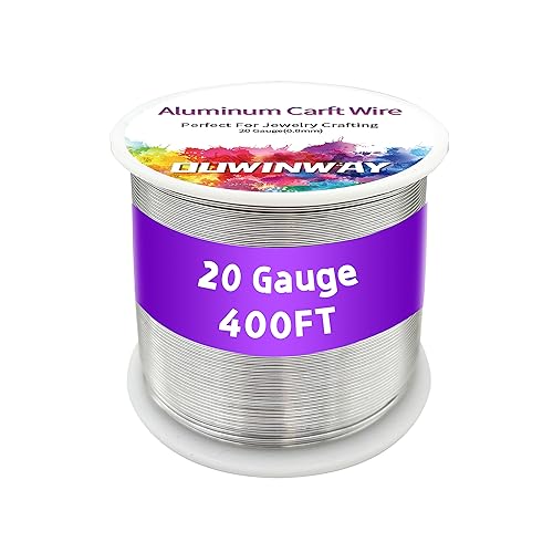 Silberfarbener Aluminium-Basteldraht, 20 Gauge, 120 m, für Schmuckherstellung, Edelstein-Metallwicklung, Modellierung, Anker, Schmuckherstellung, Perlen, Blumen, weich, DIY, Metall, Bastelarbeiten von ouwinway