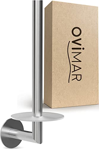 ovimar Ersatzrollenhalter Hesselo silber zum Kleben 3M | aus Edelstahl und Glas | Toilettenpapier Rollen Aufbewahrung zur Wandbefestigung ohne Bohren selbstklebend bis zu 2 Rollen | Küchenrollenhalter ovimar Ersatzrollenhalter Hesselo silber zum Kleben 3M | aus Edelstahl und Glas | Toilettenpapier Rollen Aufbewahrung zur Wandbefestigung ohne Bohren selbstklebend bis zu 2 Rollen | Küchenrollenhalter von ovimar
