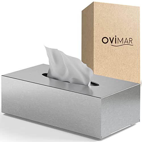 ovimar Kosmetiktücher Box Fornaes | aus edlem Edelstahl | Silber | Taschentuchspender, Papierhandtuchspender oder Kosmetiktuchspender für Bad, Küche oder Esstisch | optionale Wandbefestigung ovimar Kosmetiktücher Box Fornaes | aus edlem Edelstahl | Silber | Taschentuchspender, Papierhandtuchspender oder Kosmetiktuchspender für Bad, Küche oder Esstisch | optionale Wandbefestigung von ovimar