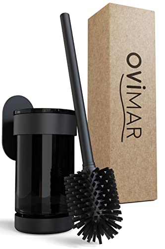 ovimar Toilettenbürste Finnkona | schwarz | Wandhalterung ohne Bohren | Silikon Klobürste | Belüftungsfunktion | zum Kleben | aus pulverbeschichtetem Edelstahl | WC Bürstenkopf wechselbar ovimar Toilettenbürste Finnkona | schwarz | Wandhalterung ohne Bohren | Silikon Klobürste | Belüftungsfunktion | zum Kleben | aus pulverbeschichtetem Edelstahl | WC Bürstenkopf wechselbar von ovimar