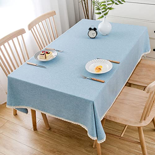Tischdecke Rechteckige Baumwolle Leinen Einfarbig Esstisch Outdoor Tischdecken,140 X 180cm,hellblau Ölfest Tischdecke Rechteckige Baumwolle Leinen Einfarbig Esstisch Outdoor Tischdecken,140 X 180cm,hellblau Ölfest von oxiang