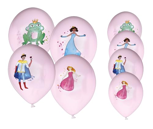 P' Clown CAM et Leon – Zubehör Dekoration für Kindergeburtstag – Thema Prinzessinnen – Teller, Becher, Servietten, Konfetti, Tüten, Einladungskarten (Ballon – Ø 8 cm – x8) von p'tit clown