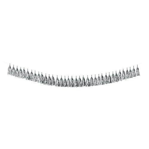 P'tit Clown Re22585 – Girlande mit Quasten, metallisch, silberfarben von p'tit clown