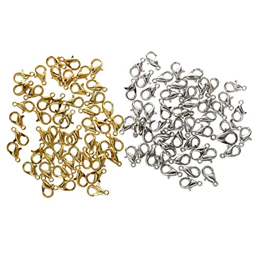 pQirnvIL 100 Stueck Karabiner Schmuckherstellung Schmuckverschluesse 10 mm - Gold & Silber pQirnvIL 100 Stueck Karabiner Schmuckherstellung Schmuckverschluesse 10 mm - Gold & Silber von pQirnvIL