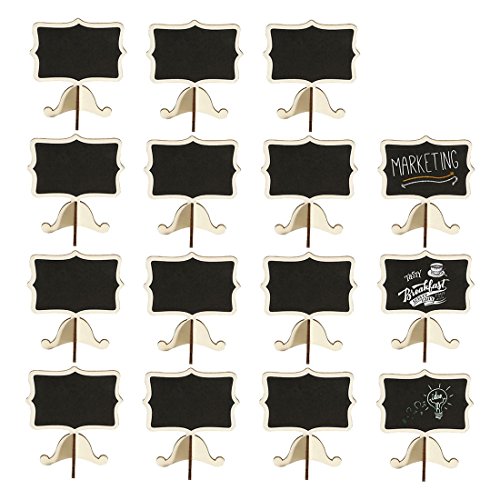 pQirnvIL 15Er-Pack Mini-Tafel-Tischkarten mit Staffelei-StäNder - Kleine Rechteckige Tafelschilder für Hochzeiten, Geburtstagsfeiern, Tischnummern, Speiseschilder und Besondere AnläSse pQirnvIL 15Er-Pack Mini-Tafel-Tischkarten mit Staffelei-StäNder - Kleine Rechteckige Tafelschilder für Hochzeiten, Geburtstagsfeiern, Tischnummern, Speiseschilder und Besondere AnläSse von pQirnvIL