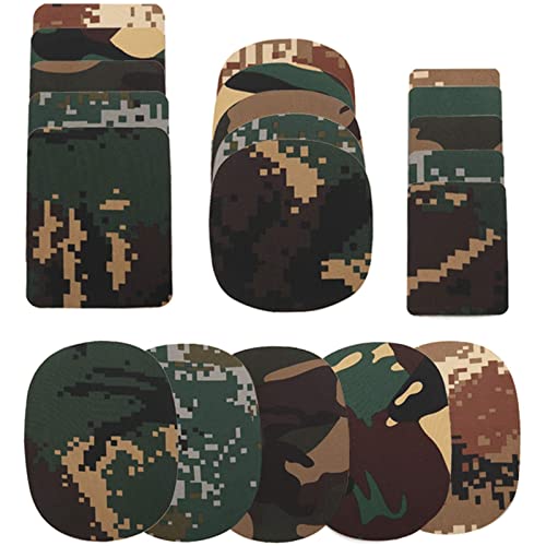 pQirnvIL 20 StüCke Camo Patches zum AufbüGeln für Jacken, Jeans, Reparaturset für Kleidung, Ellbogenflicken für die Dekoration Von LöChern von pQirnvIL
