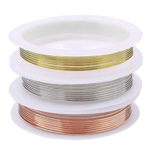 pQirnvIL 3 Rollen 18 Gauge Schmuck Kupfer Bastel Draht, TrüBungs BestäNdiger Schmuck Perlen Draht für Schmuck Herstellung und Basteln pQirnvIL 3 Rollen 18 Gauge Schmuck Kupfer Bastel Draht, TrüBungs BestäNdiger Schmuck Perlen Draht für Schmuck Herstellung und Basteln von pQirnvIL