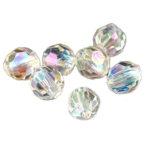pQirnvIL 500X Transparent AB Farbe Rund Facettiert Acryl Kristall Spacer Perlen 6X6Mm Durchmesser - Schmuck, der Entdeckungen, DIY Fertigkeiten Bildet von pQirnvIL