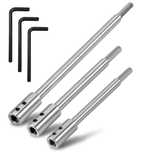 pQirnvIL Forstnerbohrer-Verlängerung für 3/8-Rundschaft, Spatenbohrer-Verlängerung Aus Kohlenstoffstahl, 3 Stück pQirnvIL Forstnerbohrer-Verlängerung für 3/8-Rundschaft, Spatenbohrer-Verlängerung Aus Kohlenstoffstahl, 3 Stück von pQirnvIL