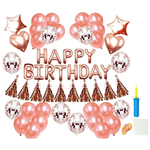 pQirnvIL Goldenes und Rosafarbenes Geburtstagsparty-Dekorationsset, Layout, Goldene Pailletten, Geburtstagsballons, Dekorationen mit „Alles Gute zum Geburtstag“-Banner, Fünfeckiger Ballon pQirnvIL Goldenes und Rosafarbenes Geburtstagsparty-Dekorationsset, Layout, Goldene Pailletten, Geburtstagsballons, Dekorationen mit „Alles Gute zum Geburtstag“-Banner, Fünfeckiger Ballon von pQirnvIL