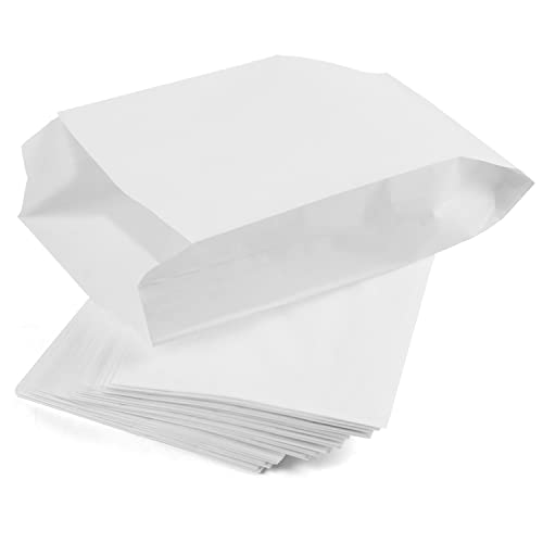 PACKRA - Weiße Papiertüten, Zellulose-Geschenktüten aus Papier, Brottüten, Kleine Tüten für Süßigkeiten, Plätzchentüten Papier, Packpapier Tüten (100 Stück, 11cm x 21cm x 5cm) von packra
