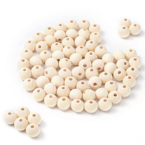 packra 100 Stück,14mm Holzperlen Natur für Makramee, Holzkugeln mit loch, Runde Holzperlen zum auffädeln für DIY Dekorationen Schmuck packra 100 Stück,14mm Holzperlen Natur für Makramee, Holzkugeln mit loch, Runde Holzperlen zum auffädeln für DIY Dekorationen Schmuck von packra
