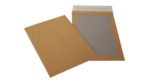 200x Versandtasche Papprückwandtasche 229 x 324 mm A4 Selbstklebestreifen 120g/qm Braun Rückwand aus Pappe für starken Halt von packster
