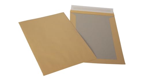 200x Versandtasche Papprückwandtasche 250 x 353 mm C4 Selbstklebestreifen 120g/qm Braun Rückwand aus Pappe für starken Halt von packster
