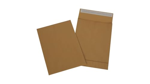 250x Faltentasche Versandtasche 229 x 324 mm A4 Selbstklebestreifen 130g/qm Braun mit Klotzboden Faltenversandtasche von packster