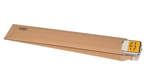 packster 600x KFZ-Kennzeichen-Versandtasche Nummernschilder Autokennzeichen 600 x 145 x 55 mm Selbstklebestreifen Braun von packster