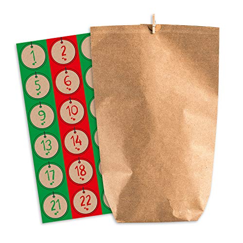 Adventskalender zum Befüllen Nordic Vintage 24 Papiertüten Geschenktüten Weihnachten, Weihnachtskalender Bastelset inkl. Adventszahlen Aufkleber von pajoma Adventskalender zum Befüllen Nordic Vintage 24 Papiertüten Geschenktüten Weihnachten, Weihnachtskalender Bastelset inkl. Adventszahlen Aufkleber von pajoma von pajoma