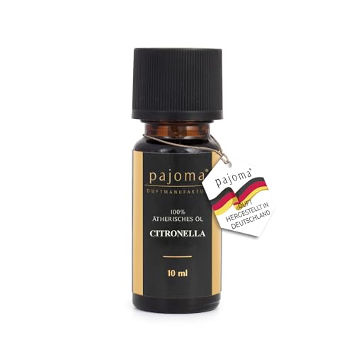 pajoma Duftöl 10 ml, Citronella - Golden Line | 100% Naturrein Ätherisches Öl für Aromatherapie, Duftlampe, Aroma Diffuser, Massage, Naturkosmetik | Premium Qualität von pajoma