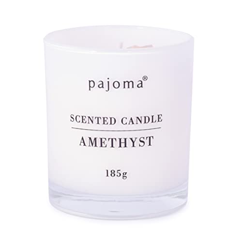 Kerze Amethyst im Glas Gefäß/Premium Qualität/Bis zu 150 Stunden Brennzeit/hochwertiger Raumduft Kerze Keramik/Pajoma von pajoma