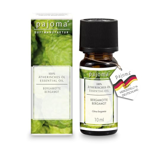 pajoma® Duftöl 10 ml, Bergamotte | 100% Naturrein Ätherisches Öl für Aromatherapie, Duftlampe, Aroma Diffuser, Massage, Naturkosmetik | Premium Qualität von pajoma
